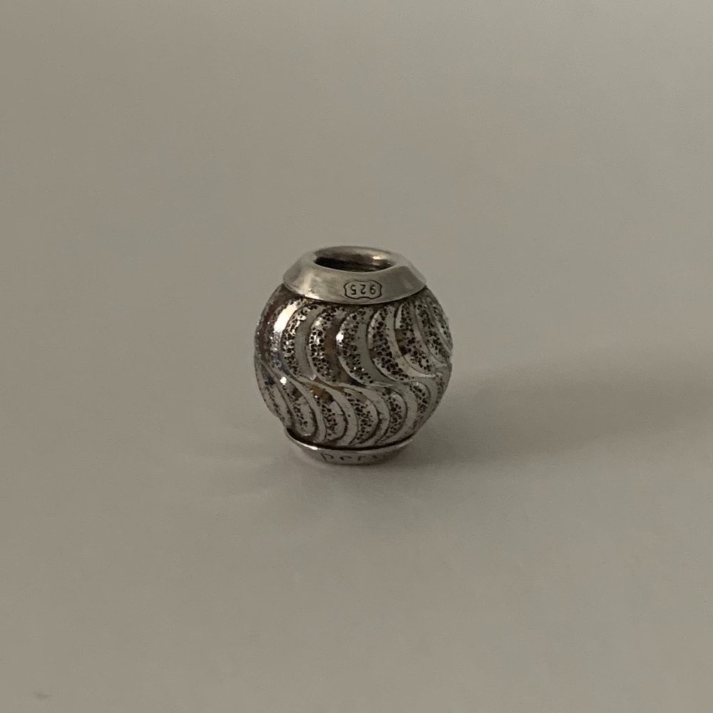Sparkly Wave 925 Sterling Silver Swirl Charm Bracelet Bead Persona Pandora